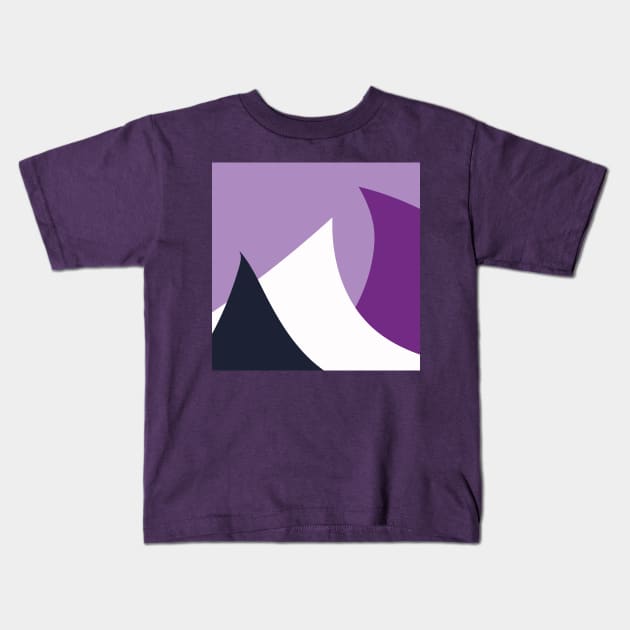 Violet Peak Mountains Vector Abstract Pattern Kids T-Shirt by nelloryn